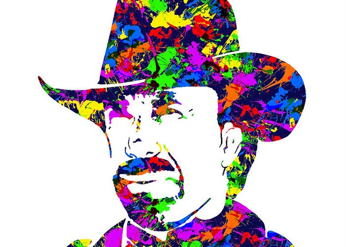 Chuck Norris Greeting Card featuring the digital art Chuck Norris Paint Splatter by Gregory Murray