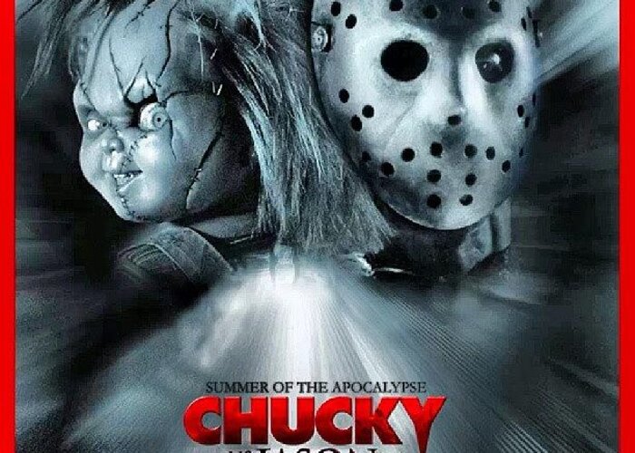 Purchase a greeting card featuring the photograph "Chucky Vs Jason Epic #omg #rp...