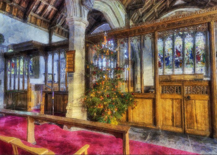 Christmas Greeting Card featuring the photograph Church at Christmas v9 by Ian Mitchell