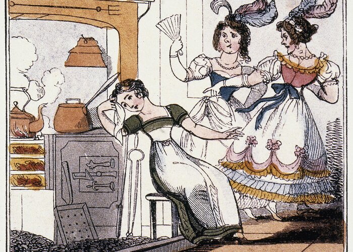 1825 Greeting Card featuring the drawing Cinderella's Sisters Cinderella's by Granger