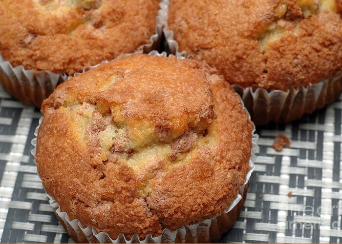 Food Greeting Card featuring the photograph Cinnamon Crunch Muffins 1 by Andee Design