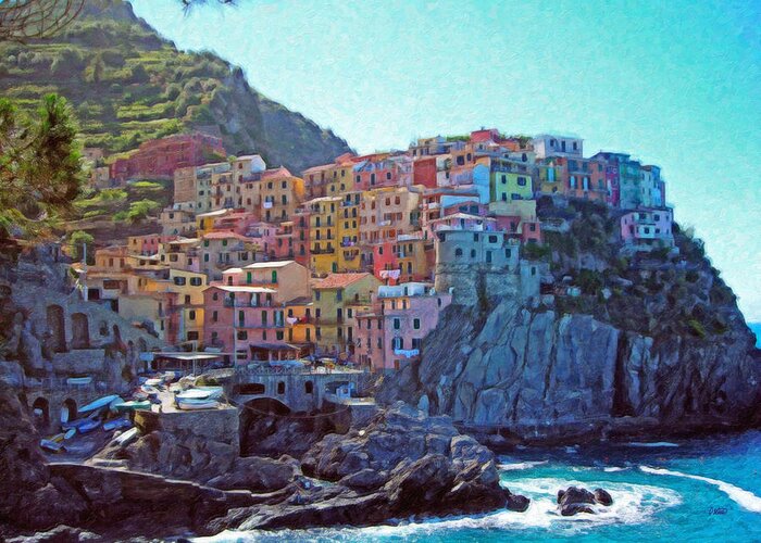 Cinque Greeting Card featuring the painting Cinque Terre Itl2617 by Dean Wittle