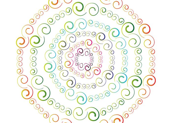 Mandala Greeting Card featuring the digital art Circularity No. 777 by Alan Bennington