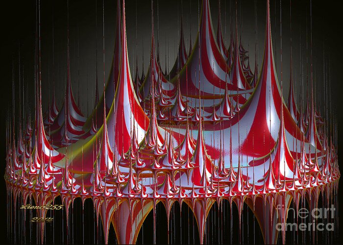 Fractal Greeting Card featuring the digital art Circus-Circus by Melissa Messick