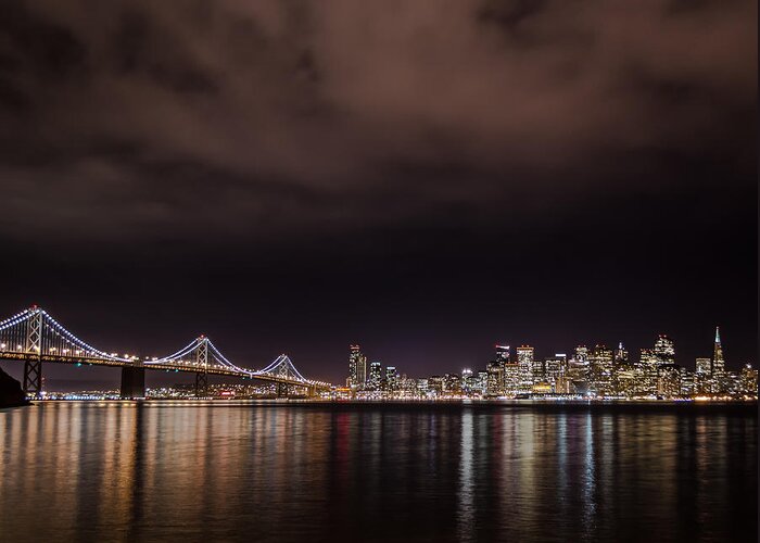 Bay Bridge Greeting Card featuring the photograph City by the Bay by Linda Villers