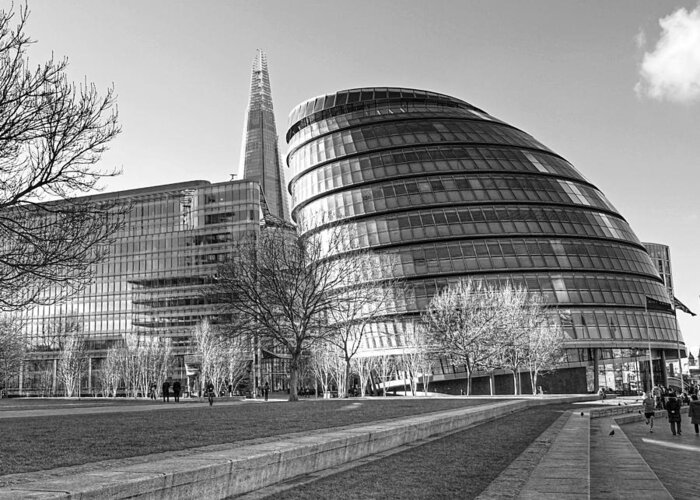 London Greeting Card featuring the photograph City Hall London and The Shard by Gill Billington