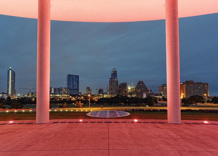 Downtown Greeting Card featuring the photograph City of Austin Framed by Silvio Ligutti