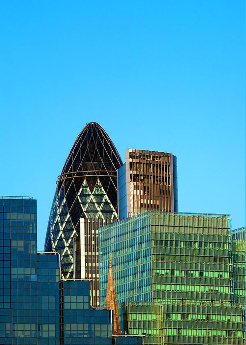 Financial Building Greeting Card featuring the photograph City Of London Financial Buildings by Scott E Barbour