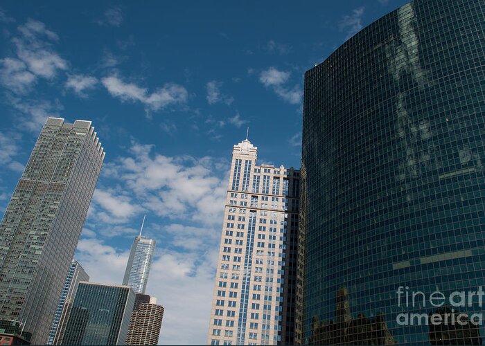 Chicago Downtown Greeting Card featuring the photograph Cityscape of Chicago City by Dejan Jovanovic