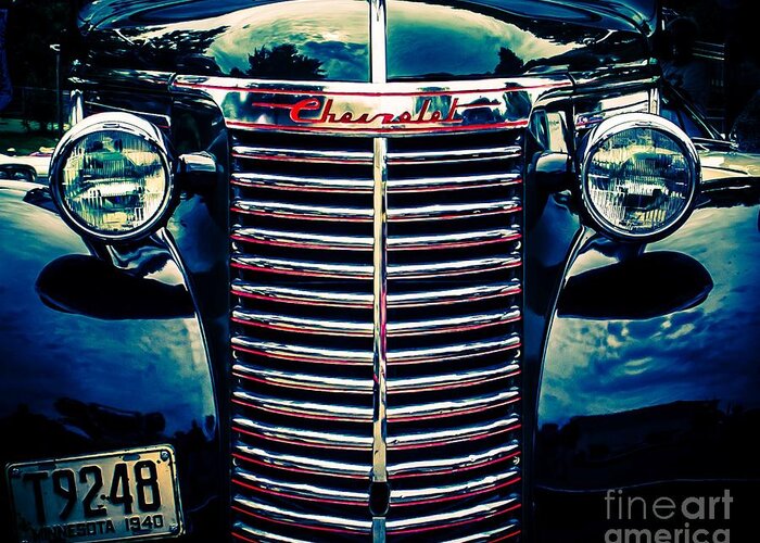 Truck Greeting Card featuring the photograph Classic Chrome Grill by Perry Webster
