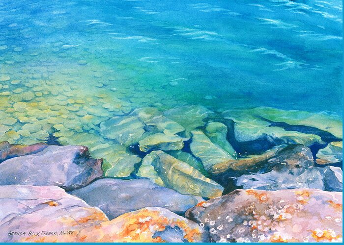 Water Greeting Card featuring the painting Clear Water by Brenda Beck Fisher