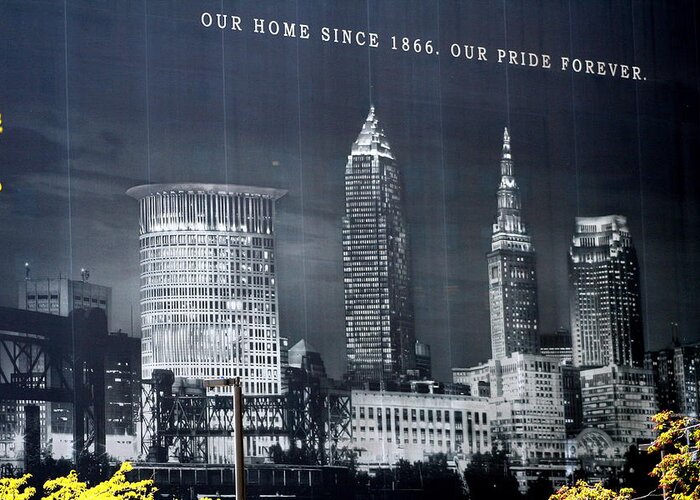 Cleveland Greeting Card featuring the photograph Cleveland Skyline Banner by Valerie Collins