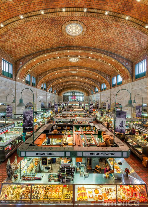 Clarence Holmes Greeting Card featuring the photograph Cleveland West Side Market III by Clarence Holmes