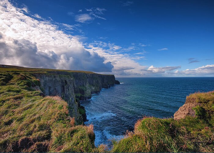 Doolin Greeting Card featuring the photograph Cliffs of Moher Hook by Allan Van Gasbeck