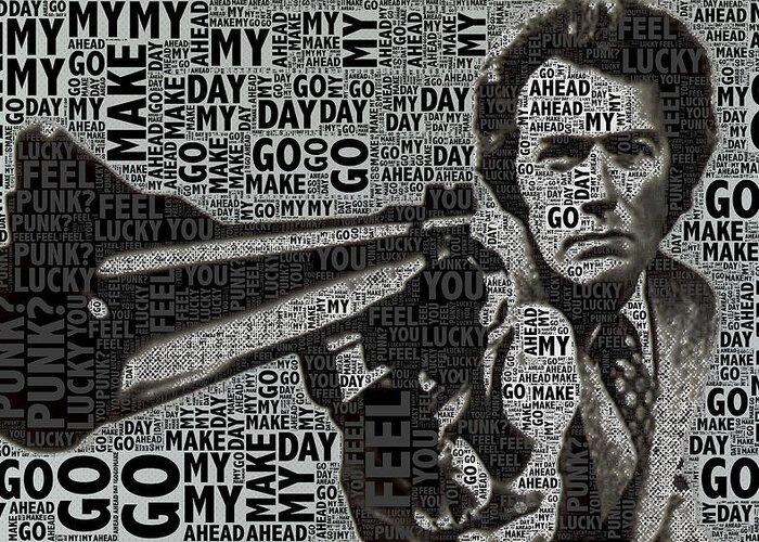 Clint Eastwood Greeting Card featuring the photograph Clint Eastwood Dirty Harry by Tony Rubino