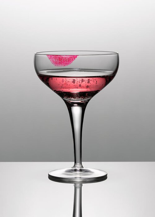 Temptation Greeting Card featuring the photograph Close Up Of Pink Champagne In Glass by Andy Roberts