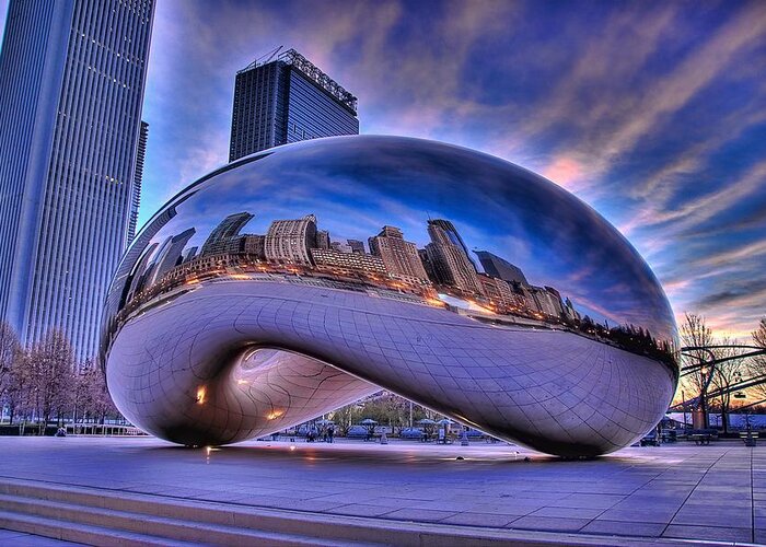 Chicago Greeting Card featuring the photograph Cloud Gate by Jeff Lewis