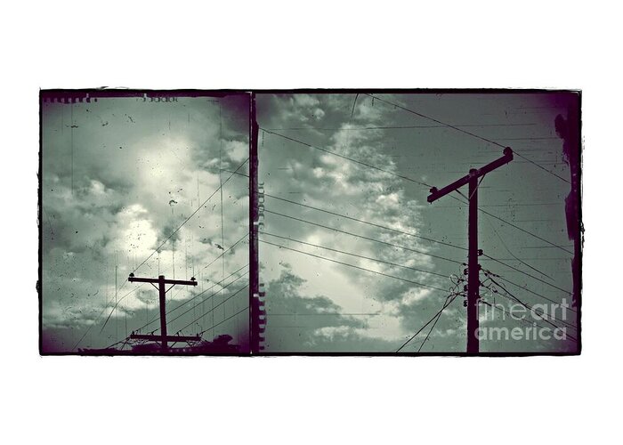 Powerline Greeting Card featuring the photograph Clouds and Power Lines by Patricia Strand