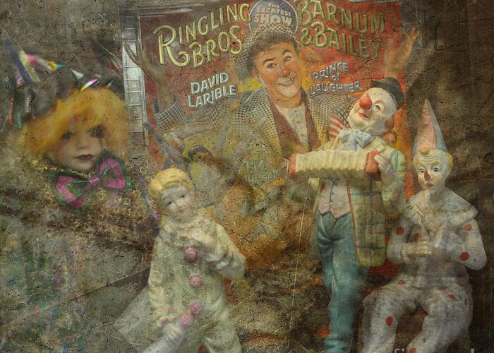 Clowns Greeting Card featuring the photograph Clowning by Barbara R MacPhail