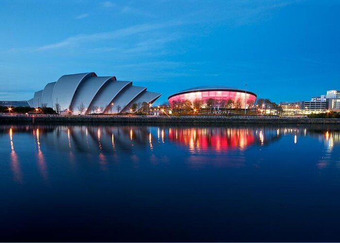 Glasgow Greeting Card featuring the photograph Clydeside reflected by Stephen Taylor