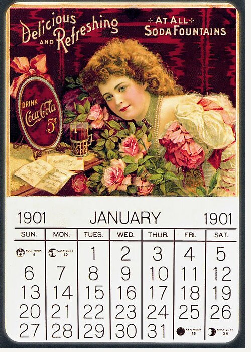 Coca-cola Greeting Card featuring the photograph Coca - Cola Vintage Calendar by Gianfranco Weiss