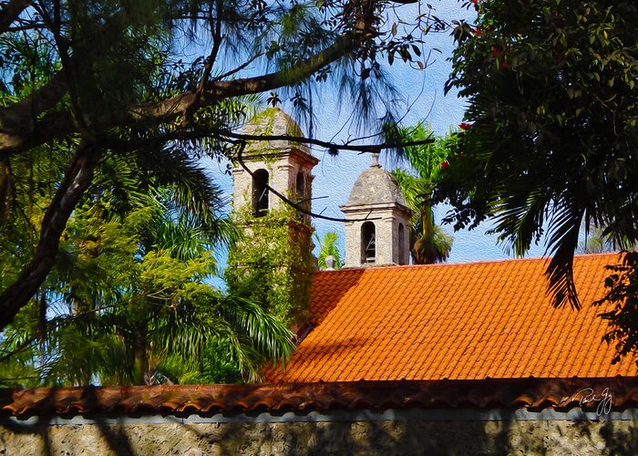 Spanish Architecture Greeting Card featuring the photograph Coconut Grove Church by Paul Gaj