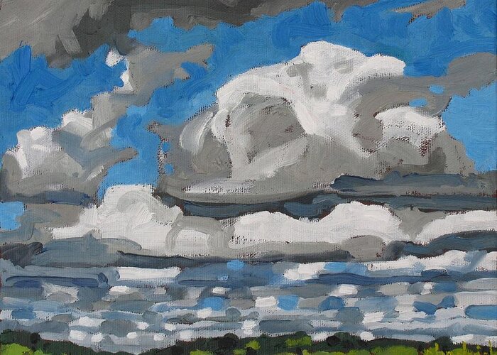 Chadwick Greeting Card featuring the painting Cold Air Mass Cumulus by Phil Chadwick