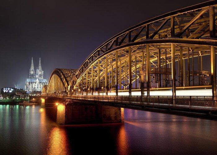 Scenics Greeting Card featuring the photograph Cologne Night by Vulture Labs