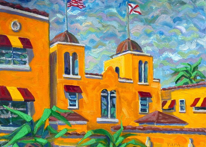 Colony Hotel Greeting Card featuring the painting Colony Hotel at Delray by Ralph Papa