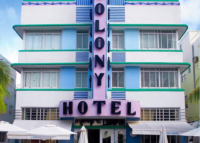 Colonyhotel Greeting Card featuring the photograph Colony Hotel Daytime by Gary Dean Mercer Clark