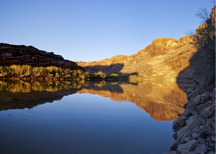 Moab Greeting Card featuring the photograph Colorado River Reflection by Brian Kamprath