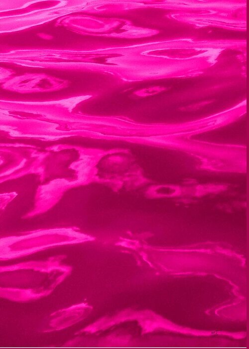Multi Panel Greeting Card featuring the photograph Colored Wave Maroon Panel Three by Stephen Jorgensen