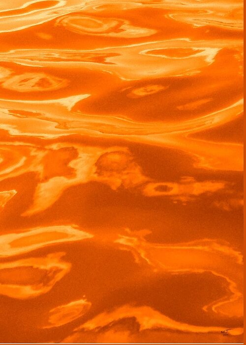 Multi Panel Greeting Card featuring the photograph Colored Wave Orange Panel Three by Stephen Jorgensen