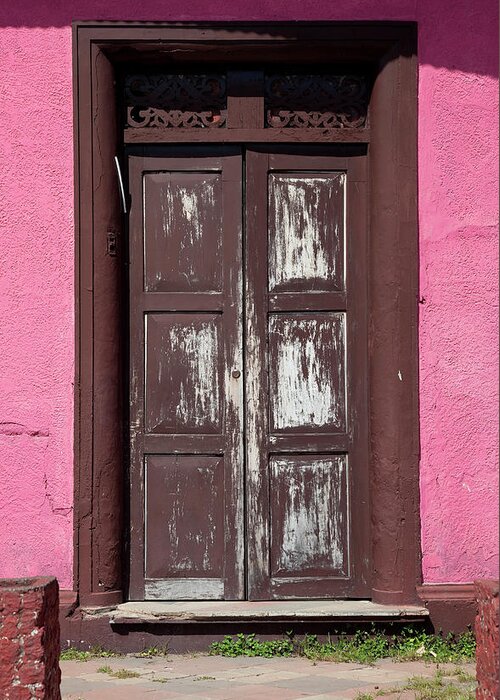 Architectural Feature Greeting Card featuring the photograph Colorful Doors In Central America by Anknet