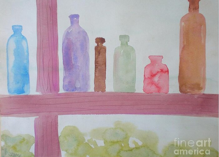 Watercolor Puddling Greeting Card featuring the painting Colorful Friends II by Suzanne McKay