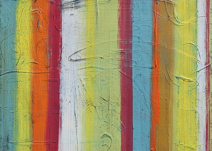 Painting Greeting Card featuring the painting Colorful Stripes-JP2504 by Jean Plout