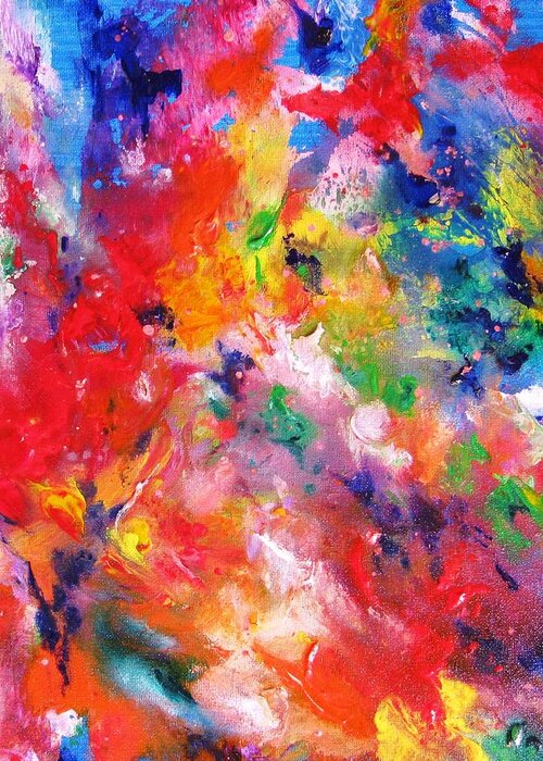 Healing Energy Spiritual Contemporary Art Greeting Card featuring the painting Colors 17-2 by Helen Kagan