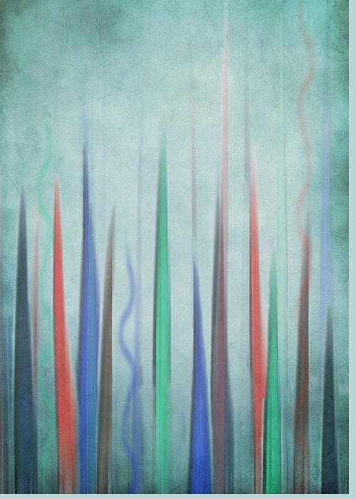 Abstract Greeting Card featuring the digital art Colors Rising by Deborah Smith