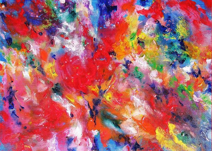 Healing Energy Spiritual Contemporary Art Greeting Card featuring the painting ColorScape 17. SPRING by Helen Kagan