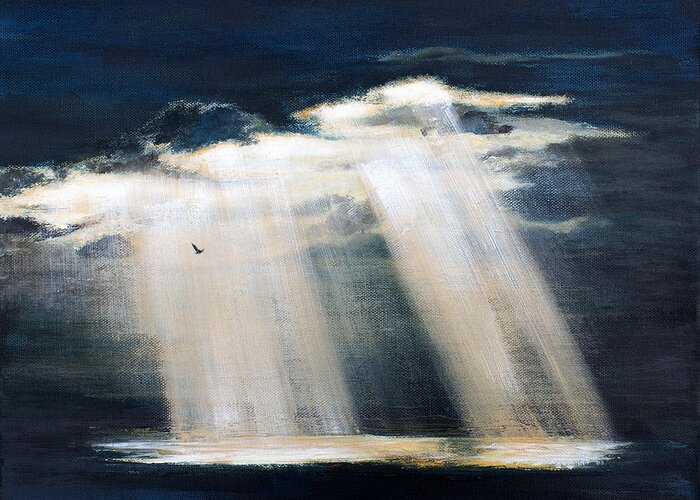 Landscape Greeting Card featuring the painting Strength In the Storm by Katrina Nixon