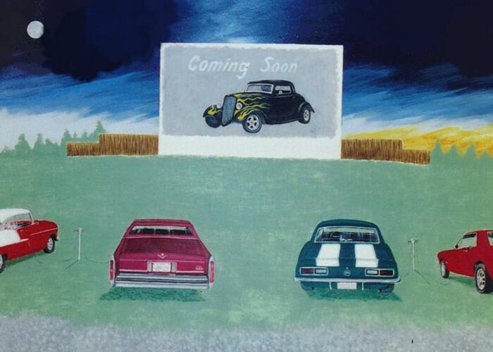 Drive In Greeting Card featuring the painting Coming Soon by Stacy C Bottoms