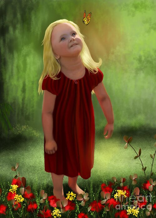 Child Portrait Greeting Card featuring the painting Commissioned Portrait by Sena Wilson