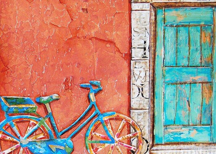 Bike Greeting Card featuring the mixed media Commuter's Dream by Danny Phillips