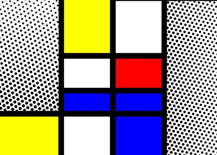 Mondrian Greeting Card featuring the mixed media Composition 112 by Dominic Piperata