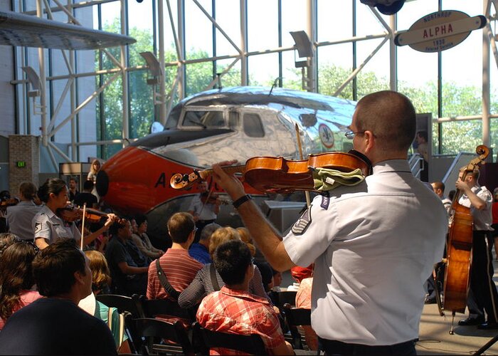 Air And Space Museum Greeting Card featuring the photograph Concert Under the Planes by Kenny Glover