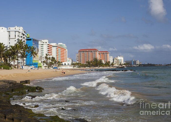 Built Structure Greeting Card featuring the photograph Condado Beach San Juan Puerto Rico by Bryan Mullennix
