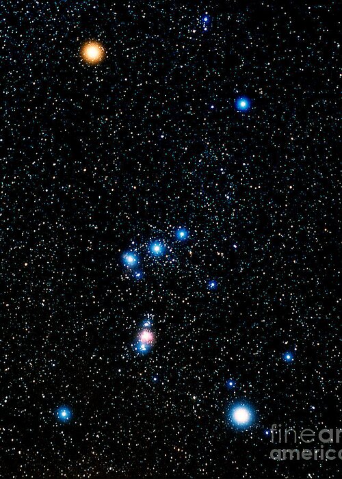 Blue Supergiant Greeting Card featuring the photograph Constellation Of Orion by John Chumack
