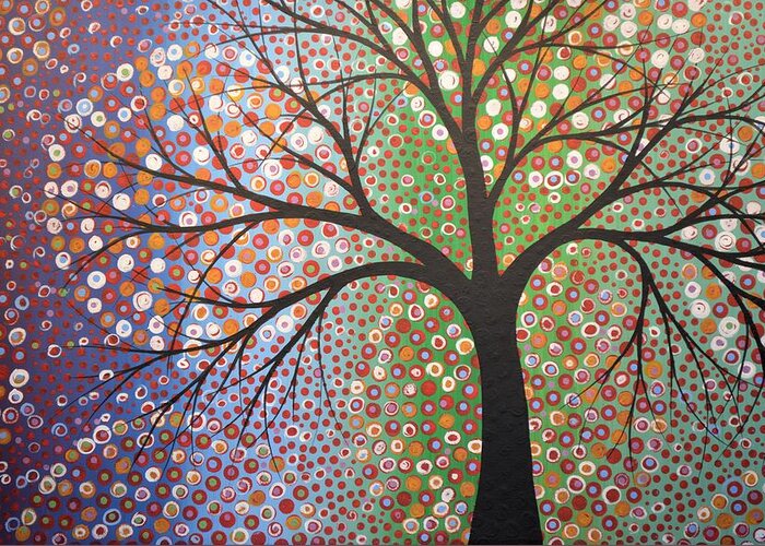 Tree Greeting Card featuring the painting Constellations by Amy Giacomelli
