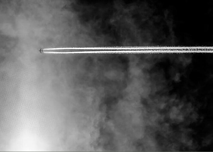 Airliner Greeting Card featuring the photograph Contrails by David Downs