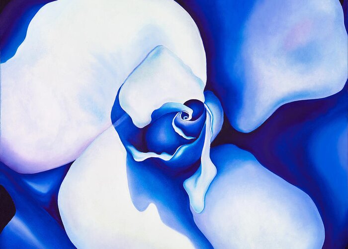 22x28 Greeting Card featuring the painting Cool Blue Rose by Kerri Meehan